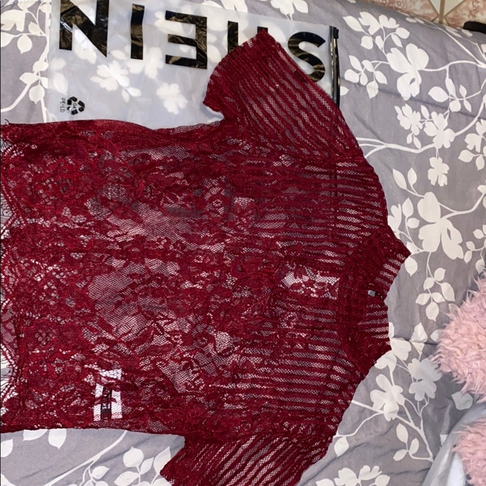 Beautiful burgundy lace top